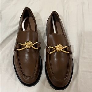 Brand New Bottega Venetia Astaire  Loafers with Gold Infinity Knot